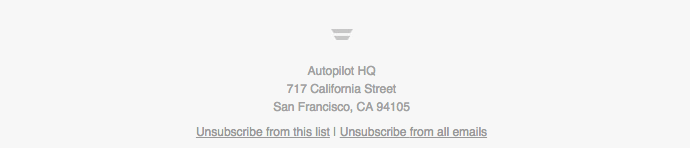 Unsubscribe from this list example